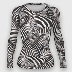 Рашгард женский Стая зебр, цвет: 3D-принт