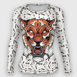 Рашгард женский Тигр-барбер, цвет: 3D-принт