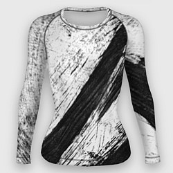 Рашгард женский Белый и черный, цвет: 3D-принт
