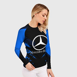 Рашгард женский Mercedes-Benz: Blue Anger, цвет: 3D-принт — фото 2