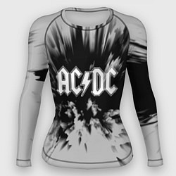 Рашгард женский AC/DC: Grey & Black, цвет: 3D-принт