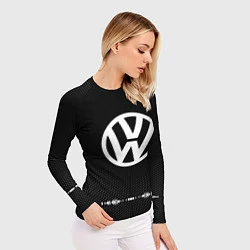 Рашгард женский Volkswagen: Black Abstract, цвет: 3D-принт — фото 2