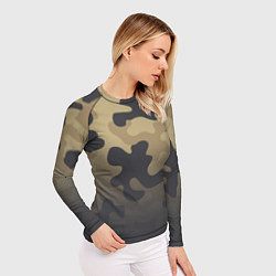 Рашгард женский Camouflage Khaki, цвет: 3D-принт — фото 2