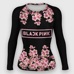 Рашгард женский Black Pink: Delicate Sakura, цвет: 3D-принт