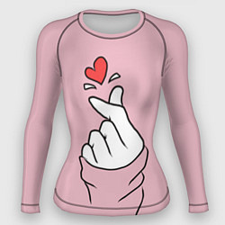 Рашгард женский Я тебя люблю - корейское сердечко, цвет: 3D-принт