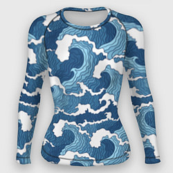 Женский рашгард Морские волны графика