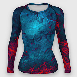 Рашгард женский Blue and Red abstract, цвет: 3D-принт