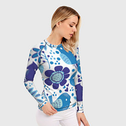 Рашгард женский Воробушки, цвет: 3D-принт — фото 2