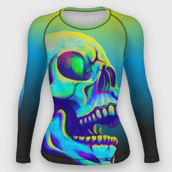 Рашгард женский Neon skull, цвет: 3D-принт