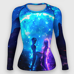 Женский рашгард Внеземная пара луна ночь