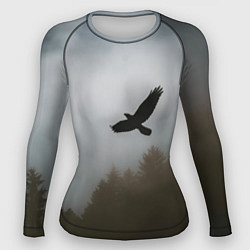 Рашгард женский Орёл над лесом, цвет: 3D-принт
