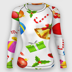 Рашгард женский Новый год!, цвет: 3D-принт