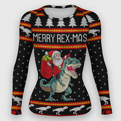 Рашгард женский Merry Rex-mas, цвет: 3D-принт