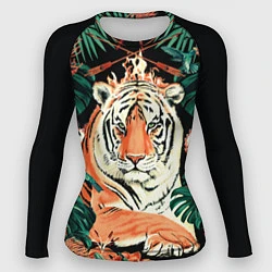 Рашгард женский Огненный Тигр в Цветах, цвет: 3D-принт
