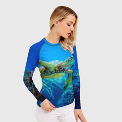Рашгард женский Морская черепаха, цвет: 3D-принт — фото 2