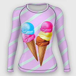 Рашгард женский Мороженое графический фон, цвет: 3D-принт