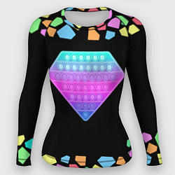 Рашгард женский POP IT DIAMOND, цвет: 3D-принт