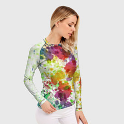 Рашгард женский Красно-жёлтые пятна, цвет: 3D-принт — фото 2