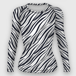 Рашгард женский Черно-белый полосатый тигровый, цвет: 3D-принт