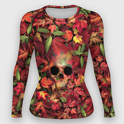 Рашгард женский Осенний череп, цвет: 3D-принт
