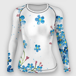 Рашгард женский Букет голубых цветов, цвет: 3D-принт