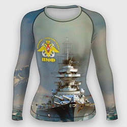 Рашгард женский ВМФ Военно-Морской Флот, цвет: 3D-принт
