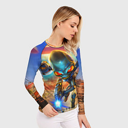 Рашгард женский Destroy all Aliens, цвет: 3D-принт — фото 2