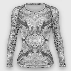 Рашгард женский Черно-белый абстрактный узор, цвет: 3D-принт