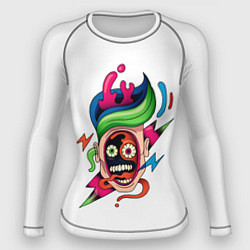 Рашгард женский Комичное Лицо - Абстрактные Фигуры Модерн, цвет: 3D-принт