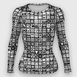 Рашгард женский Geometry Dash: BW Pattern, цвет: 3D-принт
