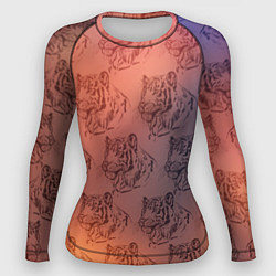 Рашгард женский Тигровый паттерн, цвет: 3D-принт
