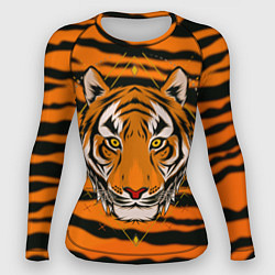 Рашгард женский Тигр настоящий хищник, цвет: 3D-принт