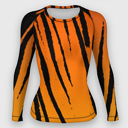 Рашгард женский Шкура тигра диагональ, цвет: 3D-принт