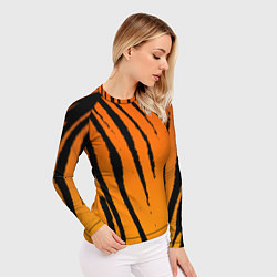 Рашгард женский Шкура тигра диагональ, цвет: 3D-принт — фото 2