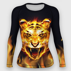 Рашгард женский Тигр В Пламени, цвет: 3D-принт