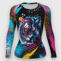Рашгард женский Забрызганный тигр, цвет: 3D-принт