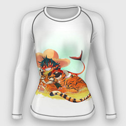 Рашгард женский Тигр и Акула, цвет: 3D-принт