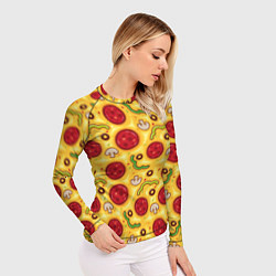Рашгард женский Pizza salami, цвет: 3D-принт — фото 2
