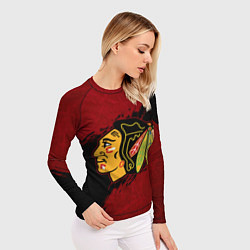 Рашгард женский Chicago Blackhawks, Чикаго Блэкхокс, цвет: 3D-принт — фото 2