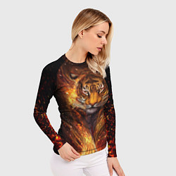 Рашгард женский Огненный тигр Сила огня, цвет: 3D-принт — фото 2