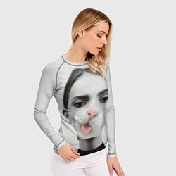 Рашгард женский Девушка с кошачьим язычком, цвет: 3D-принт — фото 2