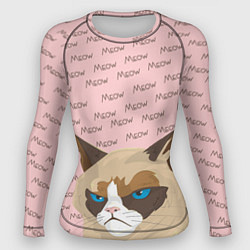 Рашгард женский Angry Cat Злой кот, цвет: 3D-принт