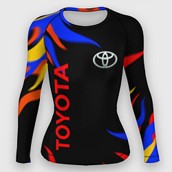 Рашгард женский Toyota Разноцветный огонь, цвет: 3D-принт