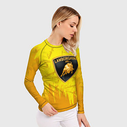 Рашгард женский Lamborghini pattern gold, цвет: 3D-принт — фото 2