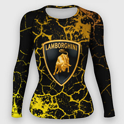 Рашгард женский Lamborghini золотые трещины, цвет: 3D-принт