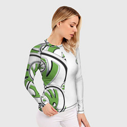 Рашгард женский Skoda Half Pattern Logo, цвет: 3D-принт — фото 2