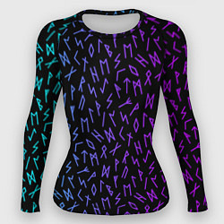Рашгард женский Рунический алфавит Neon pattern, цвет: 3D-принт