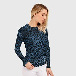 Рашгард женский Синяя леопардовая шкура, цвет: 3D-принт — фото 2