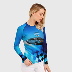 Рашгард женский Синий Ретро-автомобиль, цвет: 3D-принт — фото 2
