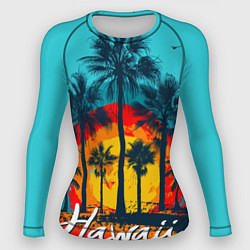 Рашгард женский Hawaii Солнце, Пальмы, цвет: 3D-принт